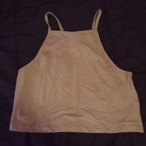 Green cropped tank top